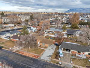 Drone / aerial view with a mountain view