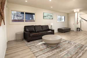 Living room featuring light hardwood / wood-style floors