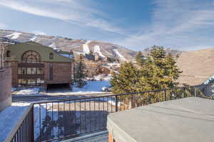 View of Park City Mountain Resort from deck and main room