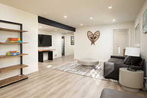 Living room featuring light hardwood / wood-style floors