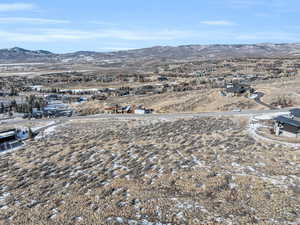 Bird's eye view with a mountain view