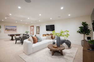 View of carpeted living room