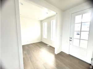 Entrance foyer featuring hardwood / wood-style flooring