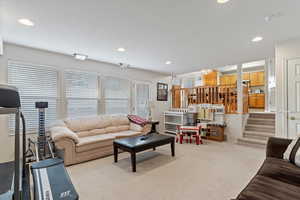 View of carpeted living room