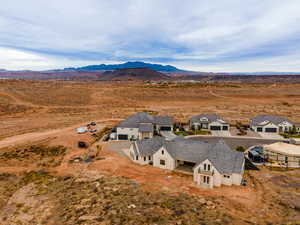 Aerial view featuring a mountain view