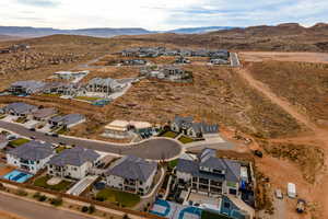 Bird's eye view featuring a mountain view