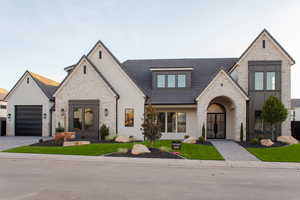 View of front of home with a garage