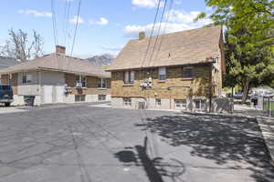 Exterior space with a mountain view