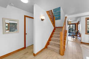 Stairs with wood-type flooring