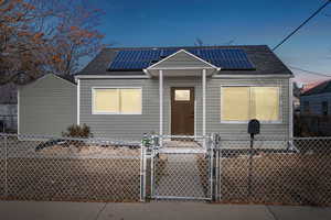 View of front of home with solar panels