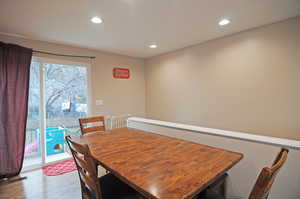 Dining room featuring hardwood / wood-style flooring