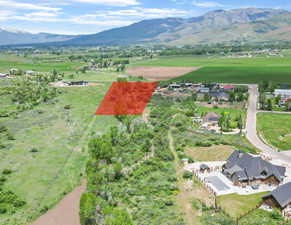 Drone / aerial view featuring a mountain view