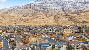 Drone / aerial view with a mountain view