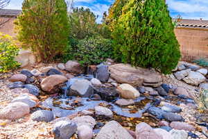 Head of waterfall in back yard