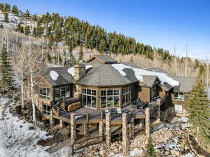 View of snow covered property