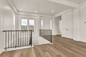 Foyer featuring wood-type flooring