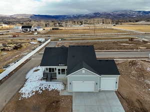 Bird's eye view featuring a mountain view