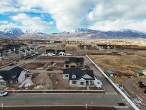 Drone / aerial view with a mountain view