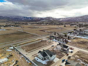 Aerial view featuring a mountain view