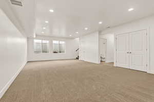 View of carpeted spare room