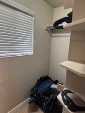 Spacious closet featuring carpet flooring