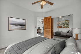 Bedroom featuring ceiling fan