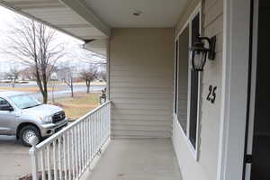 Balcony featuring a porch