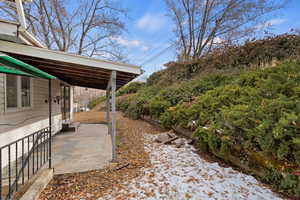 View of  patio and backyard