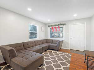 Living room featuring hardwood / wood-style floors