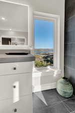 Bathroom featuring tile patterned floors