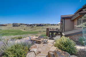 View of patio / terrace featuring a fire pit