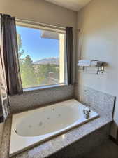 Main floor master bath with jetted tub.