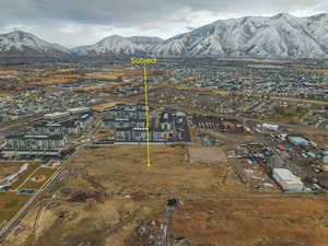 Drone / aerial view with a mountain view