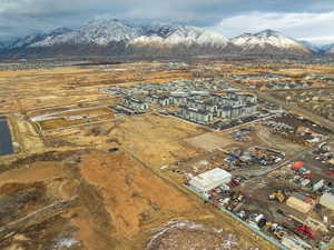 Drone / aerial view with a mountain view