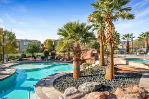 View of pool featuring a patio area