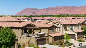 View of front facade featuring a mountain view