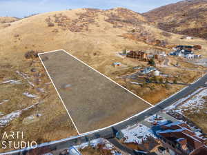 Bird's eye view featuring a mountain view