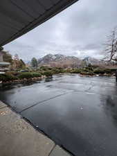 Exterior space featuring a mountain view