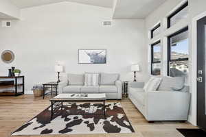 Living room featuring light hardwood / wood-style floors