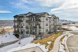 Exterior space featuring a mountain view