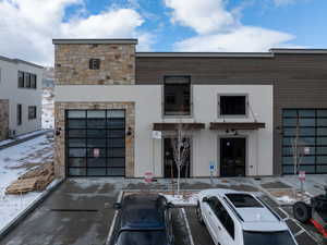 Modern home with a garage