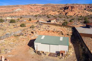 Bird's eye view with a mountain view