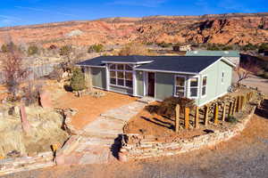 Ranch-style home featuring a mountain view