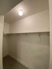 View of walk in closet