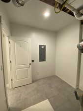 Laundry room with electric panel