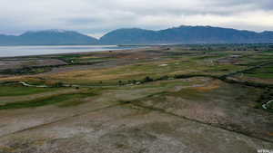 Mountain view featuring a water view