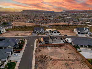 Aerial view at dusk view