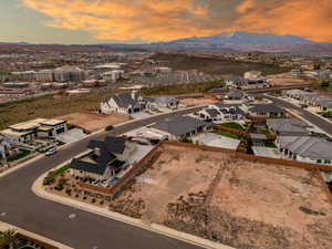 Aerial view at dusk