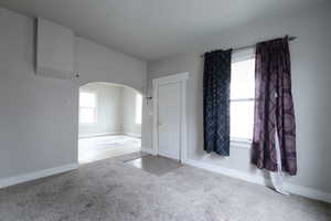 View of carpeted spare room