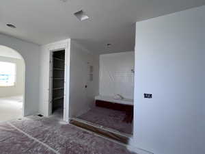 Bathroom featuring a textured ceiling